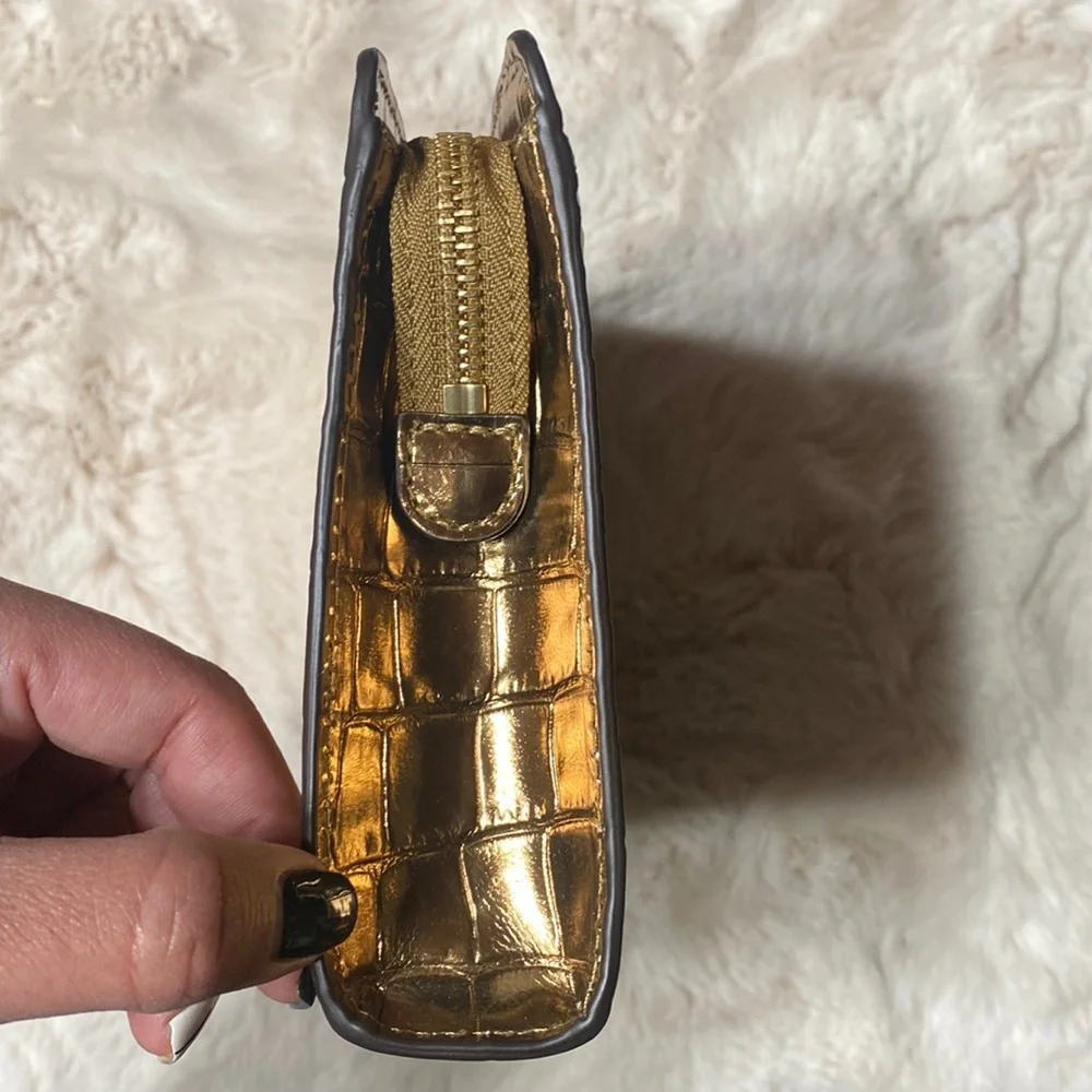 Michael Kors Embossed Leather Clutch Wallet Purse